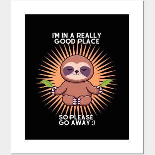 Yoga Sloth Cartoon Posters and Art